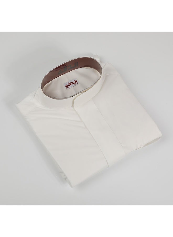 Al Dafa Men's formal thobe - front zipper - collared neck - plain sleeves - Image 2